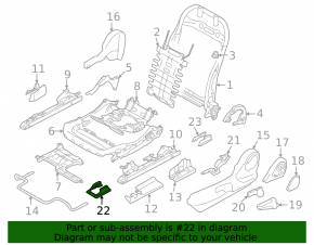 Black front right driver's seat runner plug for Subaru Forester 25-26