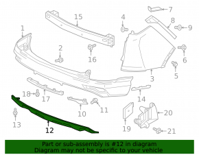Rear Bumper Lip Honda CRV 17-19 LX, EX, EX-L, Gray Structure