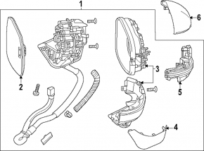 Mirror element left Honda CRV 23-25