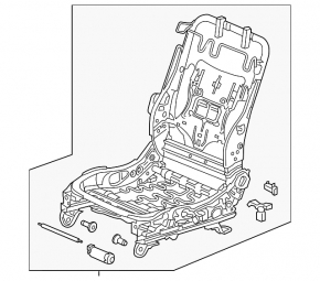 Left driver's seat runner for Acura ILX 13-15, electric, with sensor, without frame