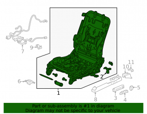 Left driver's seat runner for Acura ILX 13-15, electric, with sensor, without frame