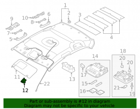Driver's visor mounting hook Hyundai Sonata 15-19 gray