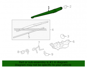 Rear wiper arm Toyota Sienna 11-20