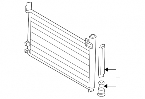 Lexus Hs250h 10-12 air conditioner condenser radiator is dented