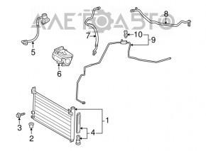 Lexus Hs250h 10-12 air conditioner condenser radiator is dented