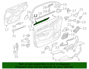 Audi Q3 8U 15-18 front left door panel trim panel, walnut root wood, broken fastener