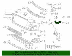Front bumper mount on the wing left Audi A4 B9 20-23