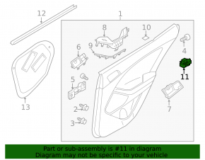 Rear right window lift control Kia Optima 11-15 black