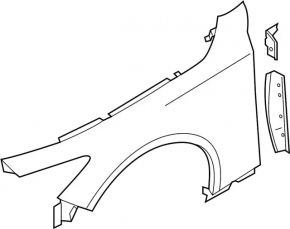 Front left wing Infiniti Q50 14-20