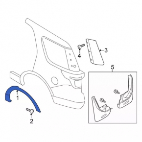 Rear right wing arch trim Ford Explorer 11-19