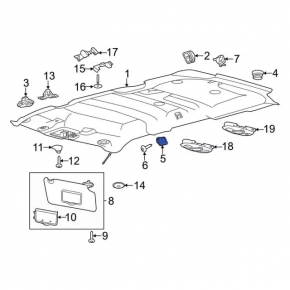 Hook ceiling rear right Ford Explorer 16-19 black