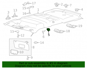 Hook ceiling rear right Ford Explorer 16-19 black