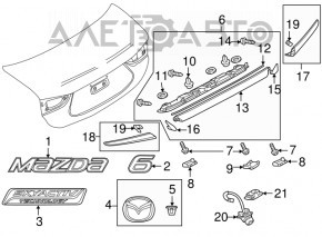 Trunk lid molding right Mazda 6 13-17