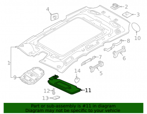 Left visor Volvo XC60 18-23 gray