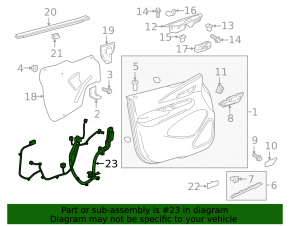 Wiring front right door Chevrolet Bolt 17-