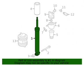 Rear left shock absorber for Audi SQ7 20-25, electric, for adaptive suspension