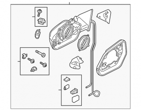 Left side mirror assembly for Audi Q8 19-25, turn signal, heated, auto-dimming, BSM
