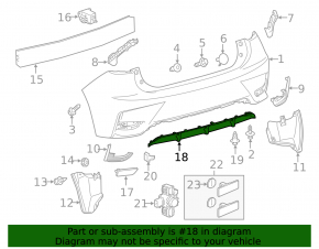 Lower rear bumper trim for Lexus CT200h 2014-2017