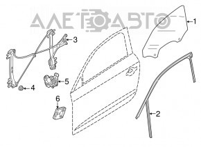 Front right window lift motor Porsche Macan 15-