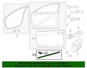 Door seal front right Toyota Camry v50 12-14 usa black