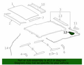 Sunroof motor Lexus ES250 ES300h ES350 19-26 on the curtain, under the panorama