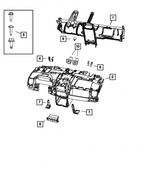 Dashboard frame Dodge Grand Caravan 11-20