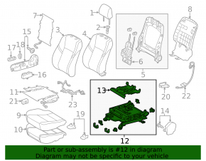 Left passenger seat runner for Toyota Avalon 13-18 with sensor 