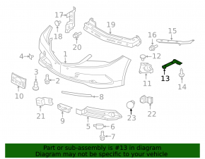 Front bumper mount right Acura TLX 15-17 prerest