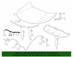 Support bonnet stop Honda CRV 17-22