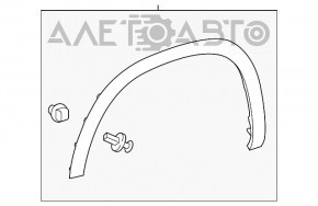 Front right wing arch trim Toyota Highlander 14-19 structure