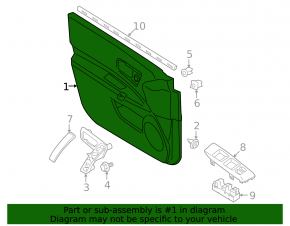 Front right door panel for Nissan Rogue 2013
