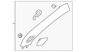 Chevrolet Malibu 16-23 right front pillar trim for tweeter, gray