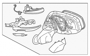 Right side mirror assembly for Toyota Rav4 19-25, turn signal, heated