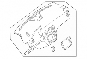 Torpedo front panel without AIRBAG Mercedes CLA 14-19 black-beige