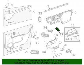Front right central locking button for Mercedes X247 GLB 20-26