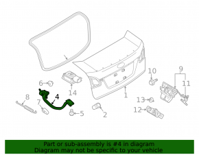 Trunk lid hinge left Ford Fiesta 11-19 4d