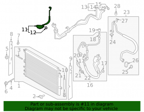 Lincoln MKX 16-18 3.7" condenser-compressor air conditioner hose