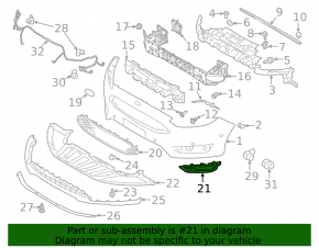 Bumper grille right Ford Focus mk3 15-18 rest, structure, without fog lights