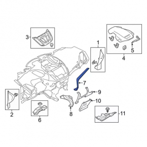 Dashboard cover right Ford Escape MK3 17-19 graphite
