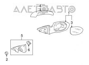 Right side mirror assembly for Mazda6 09-13