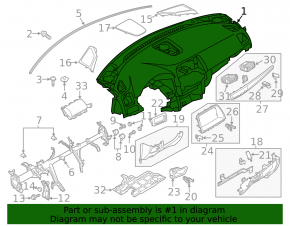 Mazda CX-5 13-16 front dashboard without airbag