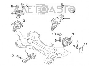 Engine mount right Hyundai Sonata 15-17 1.6T