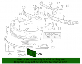 Front license plate area Chevrolet Cruze 16-