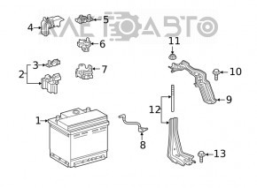 Negative terminal of Toyota Venza 21 battery with sensor and wire