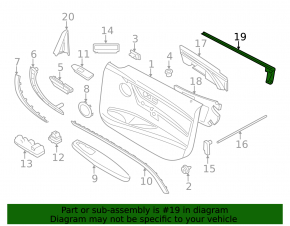 Glass seal inner front right BMW 4 F32/33 14-20 convertible, Coupe