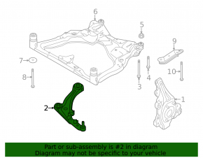 Lower front right arm Infiniti JX35 QX60 13 - torn silent block