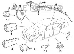 Airbag Sensor Door Left Dodge Challenger 09-23