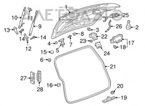 The trunk door is bare with glass, VW Tiguan 18-24, white LC9A, with a wiper arm and a trapezoid, scratches on the glass, dents