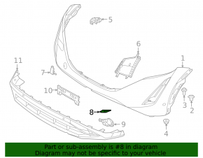 Left front bumper trim for DRL Nissan Ariya 23-25