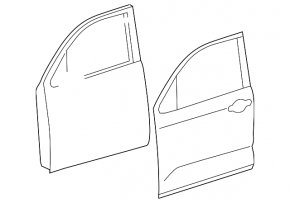 Door assembly front left Toyota Sequoia 08-16 silver 1D6, butt, molding dried out